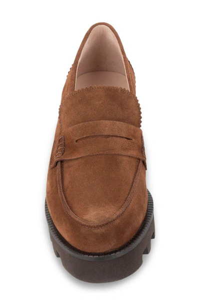 Patricia Green Vince Lug Sole Penny Loafer In Chocolate