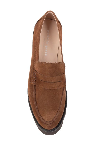 Patricia Green Vince Lug Sole Penny Loafer In Chocolate