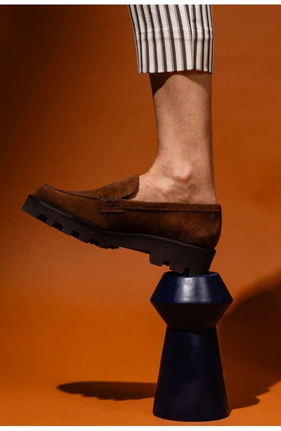 Patricia Green Vince Lug Sole Penny Loafer In Chocolate