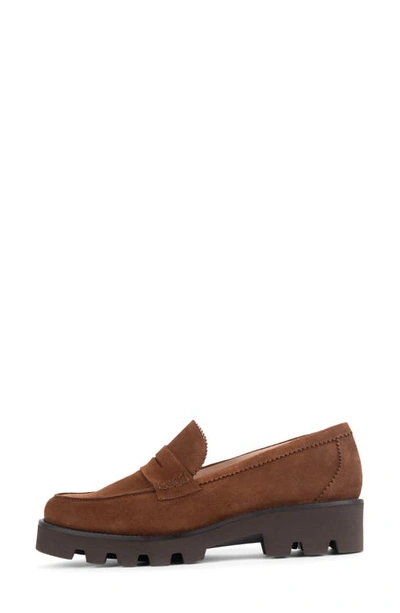 Patricia Green Vince Lug Sole Penny Loafer In Chocolate