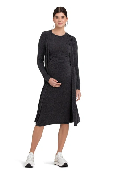 Ripe Maternity Jess Over Bump Skirt Dark Charcoal In Dark Charcoal