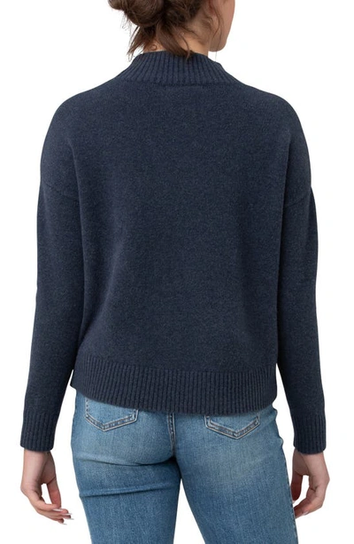 Ripe Maternity Jade Crop Nursing Knit Sweater Denim Marle In Denim Marl