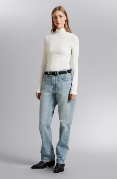 Shop & Other Stories Mock Neck Long Sleeve Top In Offwhite