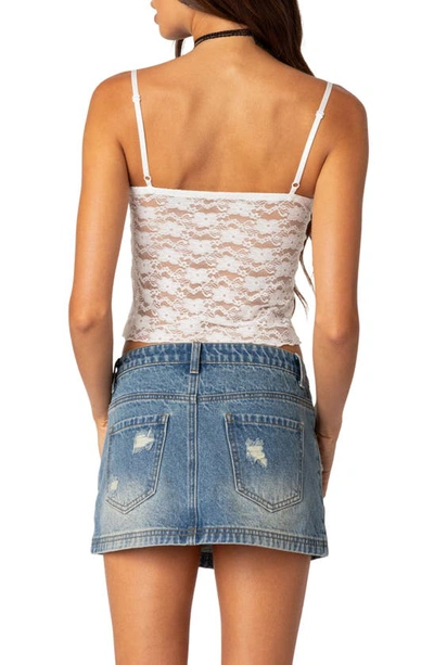 Edikted Eira Sheer Lace Tank Top In White