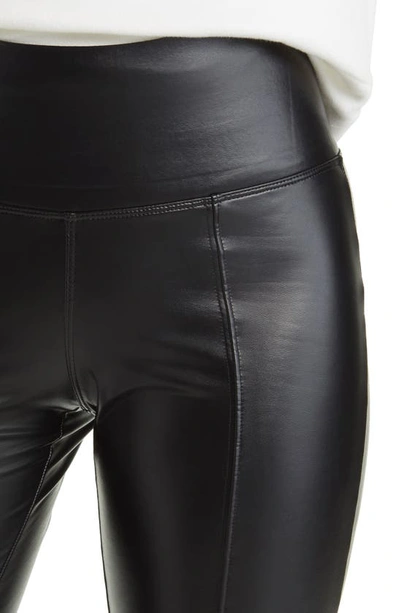 Shop Hue Crop Faux Leather Leggings In Black
