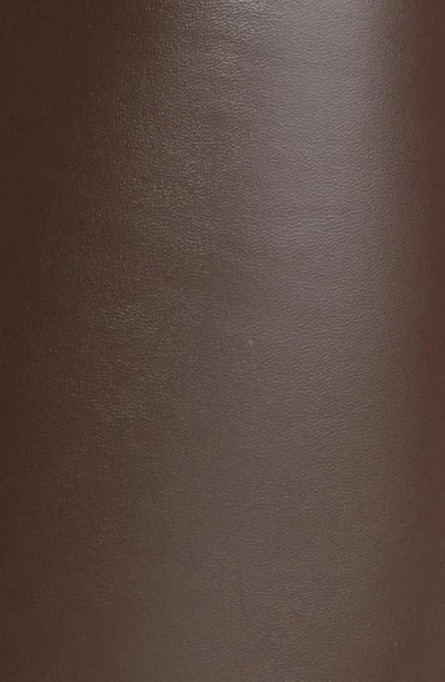 Shop Hue Crop Faux Leather Leggings In Chocolate Brown