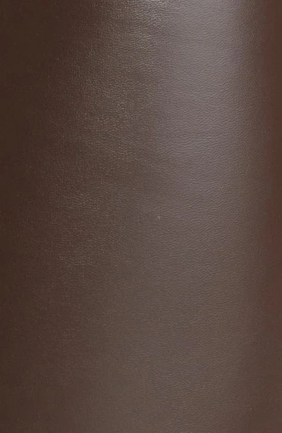 Hue Crop Faux Leather Leggings In Chocolate Brown