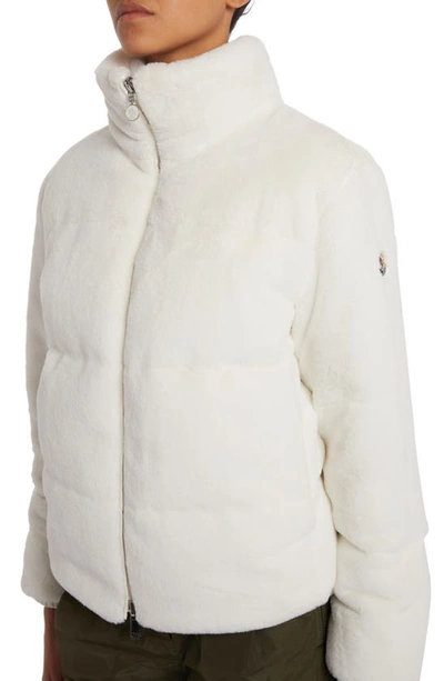 Shop Moncler Pluvier Fleece Puffer Jacket In White