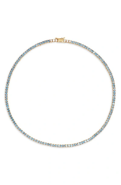 Shop Roxanne Assoulin Rally Cubic Zirconia Tennis Necklace In Blue