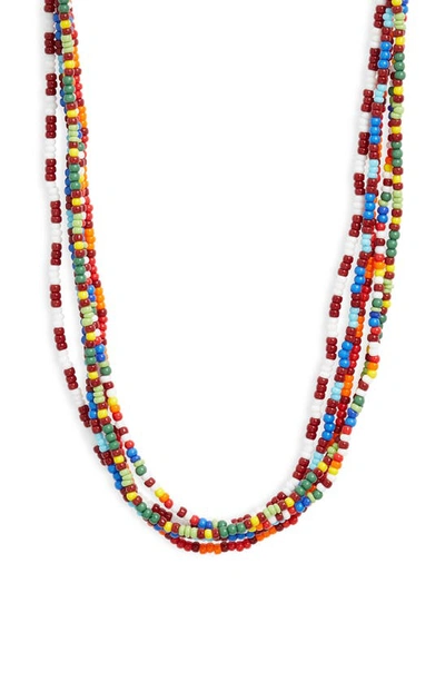 Shop Roxanne Assoulin Hippie Dippie Layered Beaded Necklace In Brown Multi