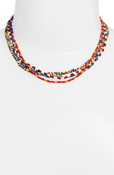 Shop Roxanne Assoulin Hippie Dippie Layered Beaded Necklace In Brown Multi