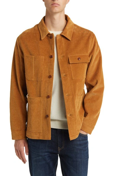 Shop Schott Corduroy Chore Jacket In Tobacco