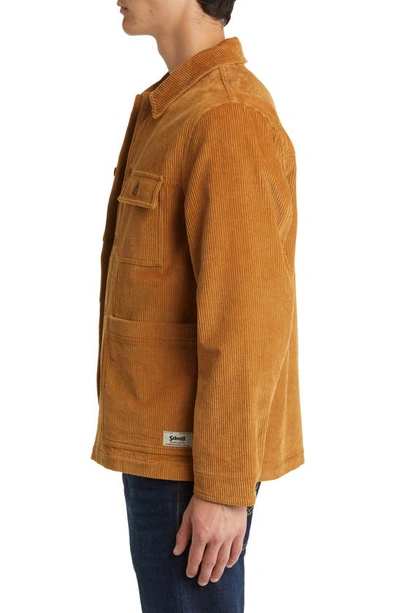 Shop Schott Corduroy Chore Jacket In Tobacco