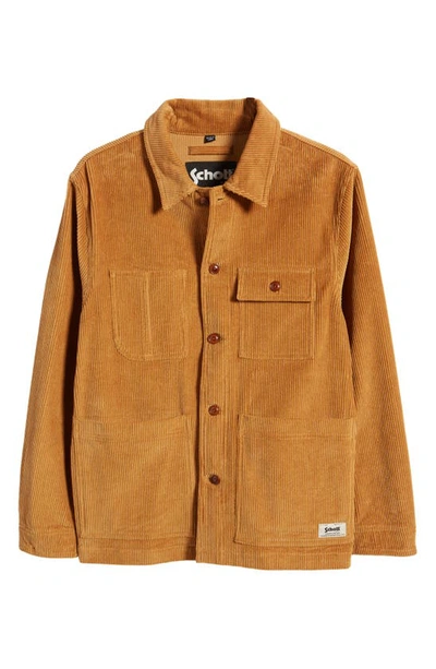 Shop Schott Corduroy Chore Jacket In Tobacco