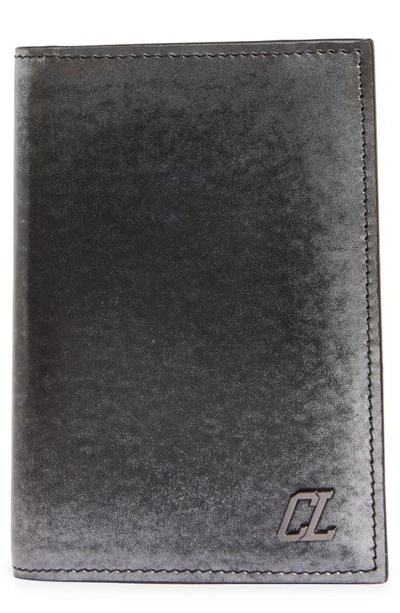 Shop Christian Louboutin Happy Rui Sifnos Brushed Leather Card Case In Silverlack/ Gun Metal