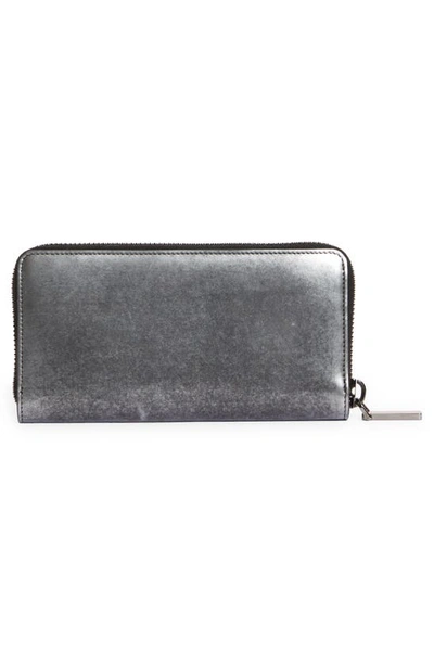 Shop Christian Louboutin Medium Panettone Cl Monogram Brushed Leather Wallet In Silverlack/ Gun Metal