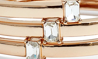 Nordstrom Square Stone Coil Cuff Bracelet In Clear- Gold