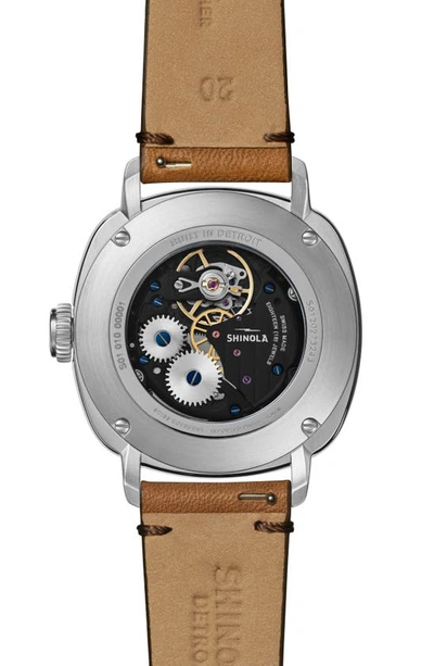 Shinola Men's The Mechanic Leather-strap Watch, 39mm In Blue