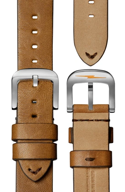 Shinola Men's The Mechanic Leather-strap Watch, 39mm In Blue