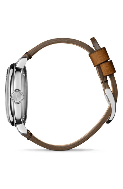 Shinola Men's The Mechanic Leather-strap Watch, 39mm In Blue