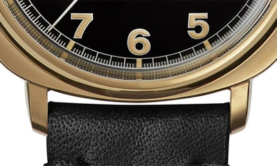 Shop Shinola The Mechanic Leather Strap Watch, 39mm In Black
