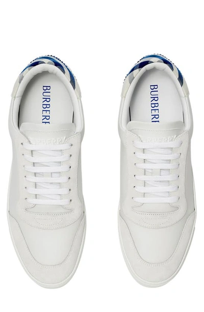 Shop Burberry Robin Low Top Sneaker In White/ Knight Ip Chk