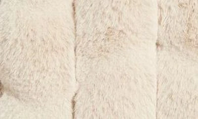 Shop Via Spiga Grooved Herringbone Faux Fur Jacket In Beige