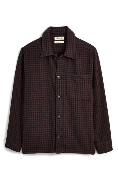 Shop Madewell Houndstooth Boxy Shirt Jacket In Ink