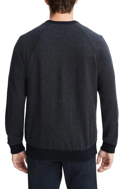 Shop Vince Birdseye Jacquard Wool, Cotton & Cashmere Sweater In Coastal/ Med H Grey