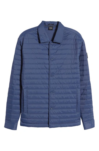Shop Hugo Boss Olson Qulted Nylon Jacket In Open Blue