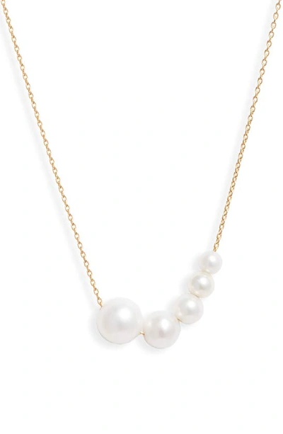 Shop Poppy Finch Graduated Cultured Pearl Beaded Necklace In 14k Yellow Gold