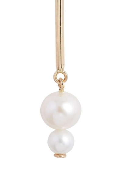 Shop Poppy Finch Graduated Cultured Pearl Drop Earrings In 14k Yellow Gold