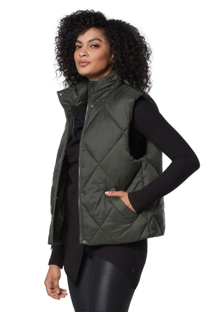 Shop Marc New York Large Diamond Quilted Vest In Olive