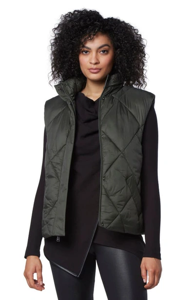 Shop Marc New York Large Diamond Quilted Vest In Olive