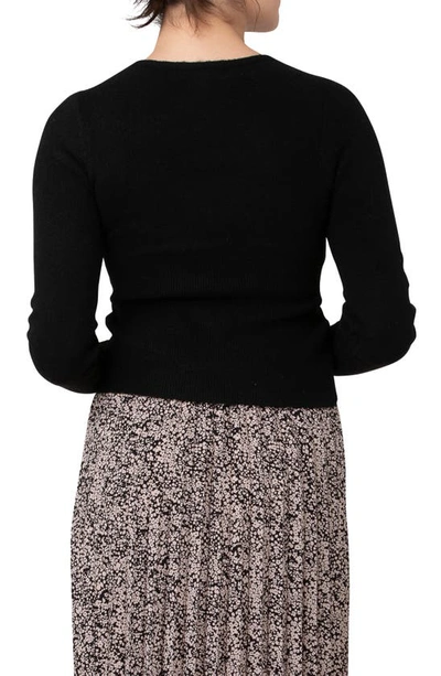 Ripe Maternity Willa Nursing Crop Sweater In Black