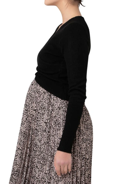 Ripe Maternity Willa Nursing Crop Sweater In Black