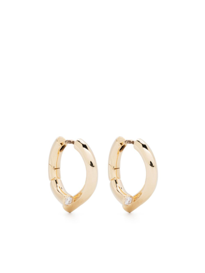 Shop Tabayer 18k Yellow Gold Oera Diamond Hoop Earrings