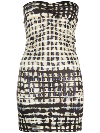 Shop Knwls Neutral Skinn Strapless Mini Dress - Women's - Spandex/elastane/recycled Polyester In Neutrals