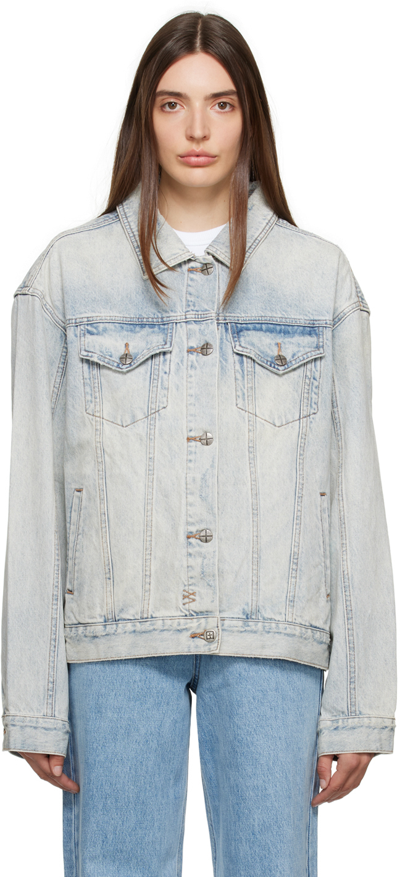 Ksubi Blue Oversized Denim Jacket In Denim