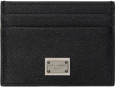 Shop Dolce & Gabbana Black Plaque Card Holder In 80999 Nero