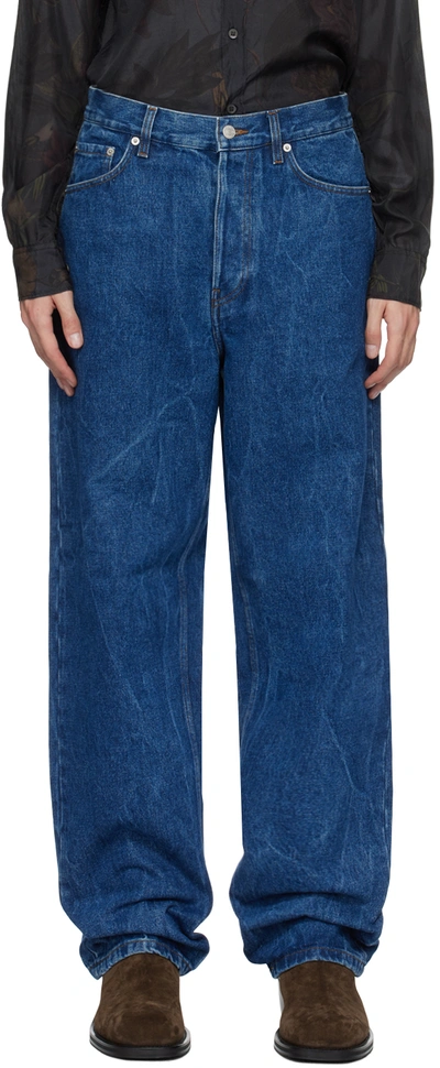 Shop Dries Van Noten Blue Faded Jeans In 504 Blue