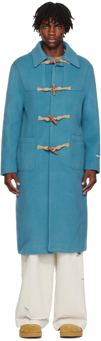 Shop Ader Error Blue Toggle Coat In Sky Blue