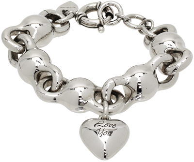 Shop Acne Studios Silver Charm Bracelet In Bwf Antique Silver