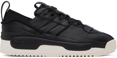 Shop Y-3 Black Rivalry Sneakers In Black/black/off Whit