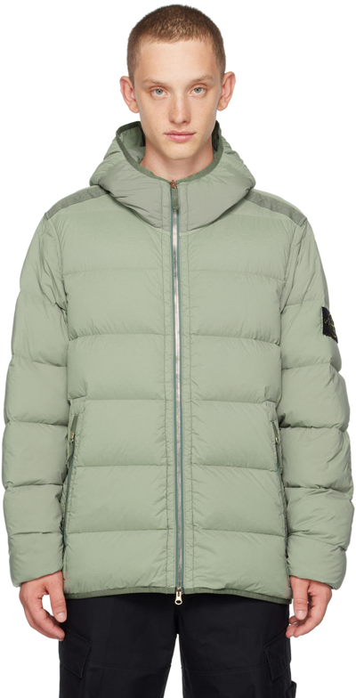 Shop Stone Island Green Seamless Tunnel Down Jacket In V0055 Sage
