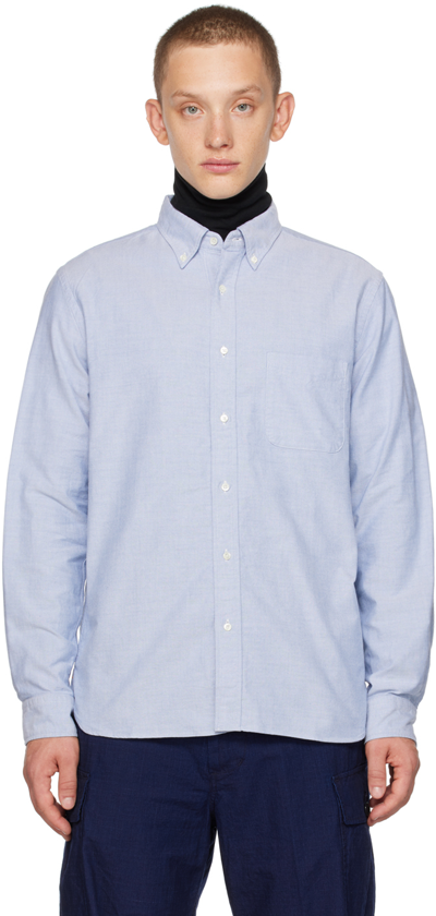Shop Beams Blue Patch Pocket Shirt In Blue75