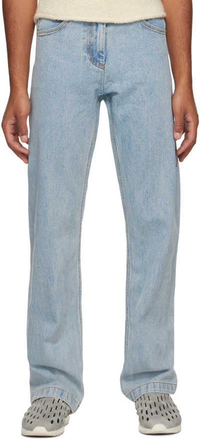 Shop Low Classic Blue Straight-leg Jeans In Light Blue