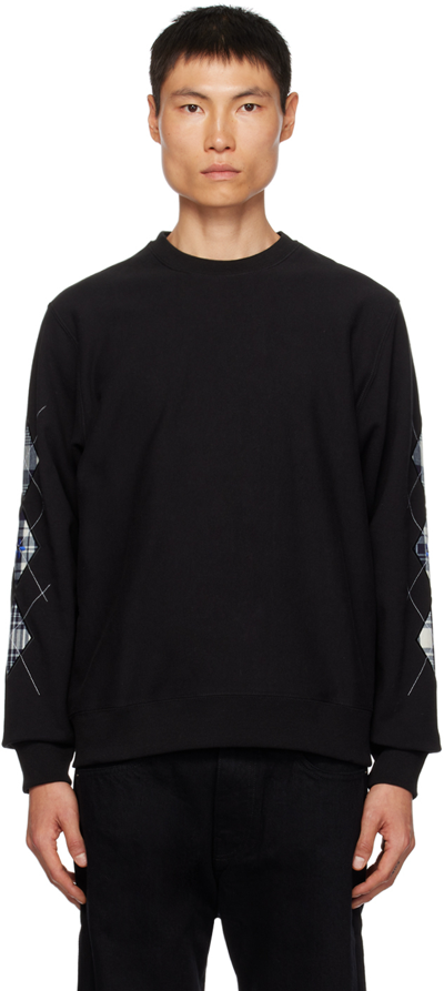 Shop Noah Black Argyle Appliqué Sweatshirt