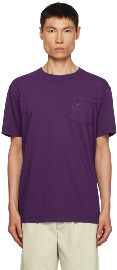 Shop Noah Purple Pocket T-shirt In Dark Purple