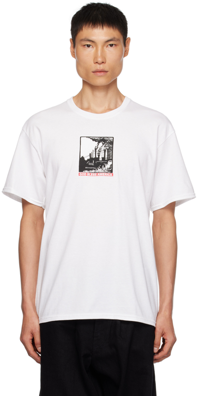Shop Noah White 'god Bless' T-shirt